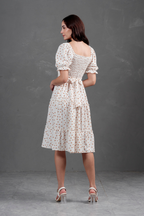 Vestido Midi Alice Polka Dots Blanco