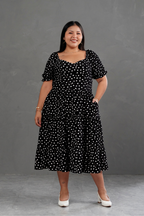 Vestido Midi Alice Polka Dots Negro