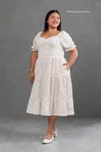 Vestido Midi Alice Polka Dots Blanco