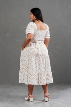 Vestido Midi Alice Polka Dots Blanco