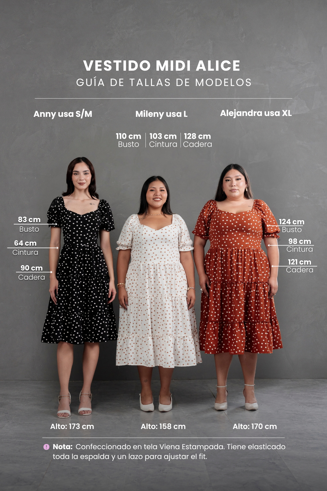 Vestido Midi Alice Polka Dots Lacre