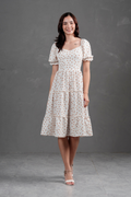 Vestido Midi Alice Polka Dots Blanco