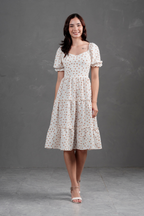 Vestido Midi Alice Polka Dots Blanco