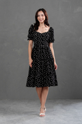 Vestido Midi Alice Polka Dots Negro
