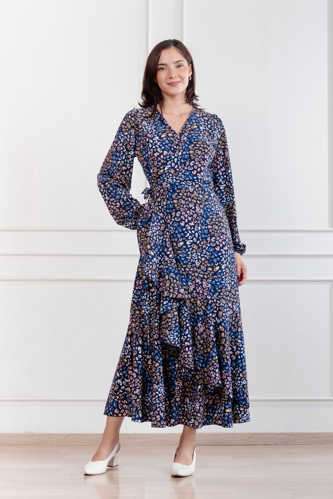 Maxivestido envolvente Valentina Animal Print