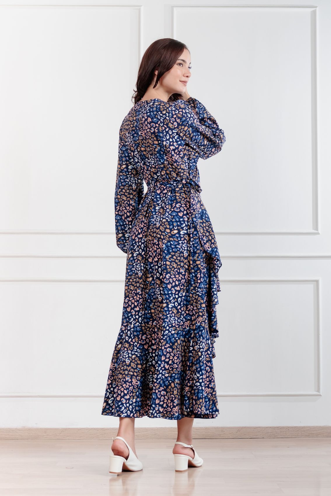 Maxivestido envolvente Valentina Animal Print