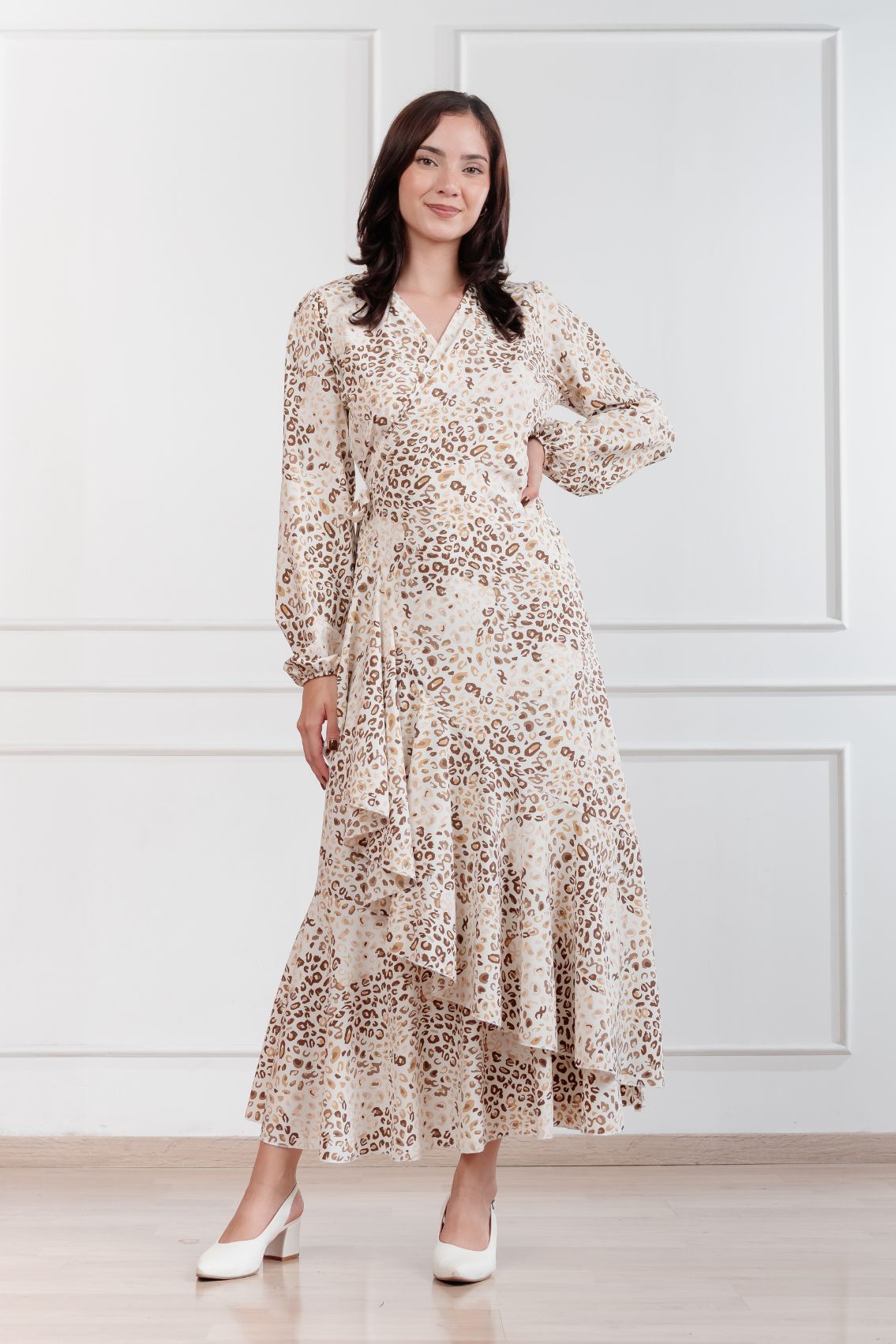 Maxivestido envolvente Valentina Animal Print