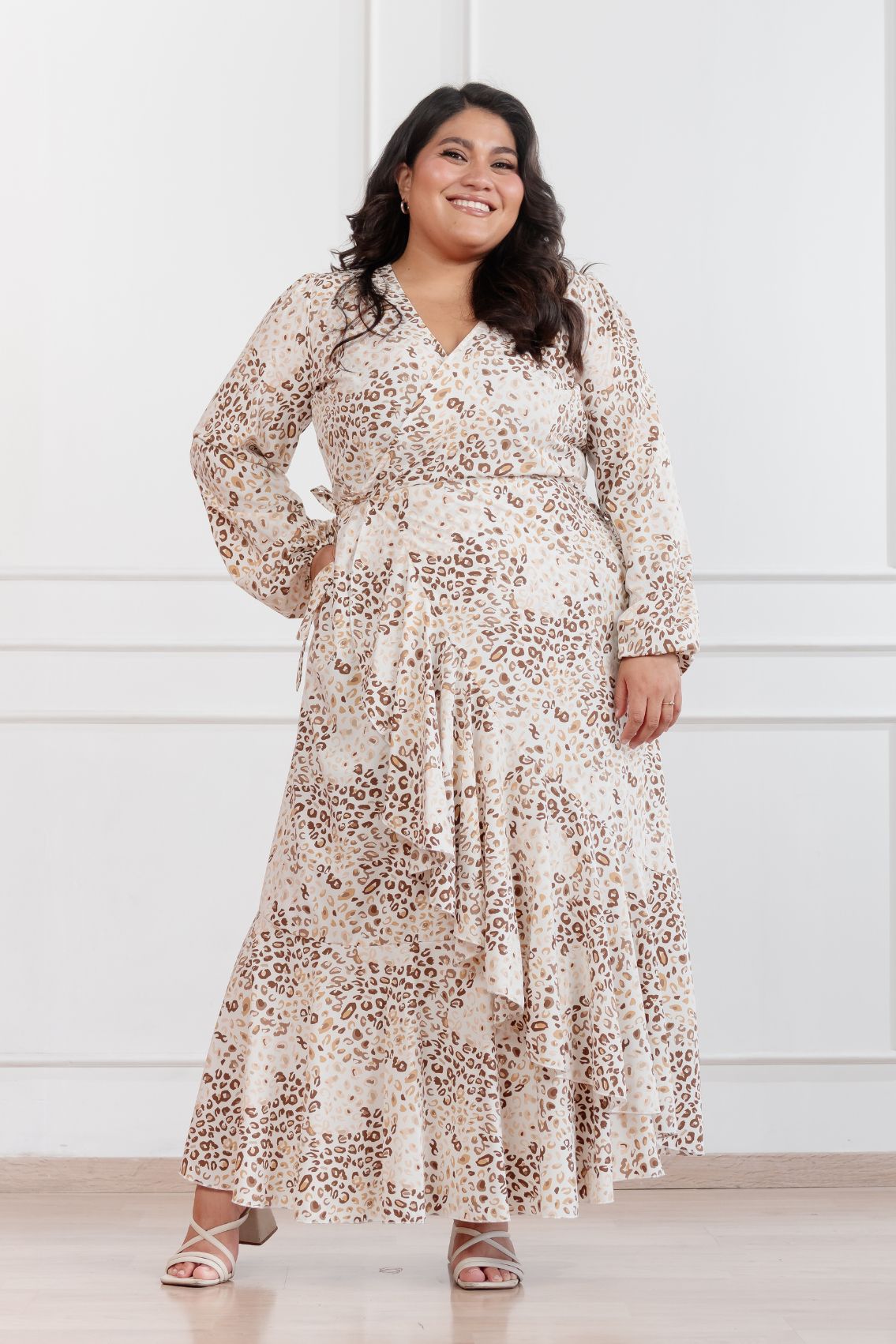 Maxivestido envolvente Valentina Animal Print