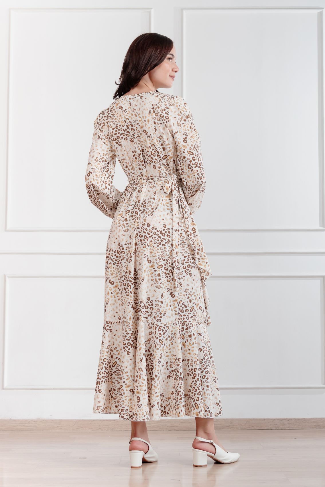 Maxivestido envolvente Valentina Animal Print