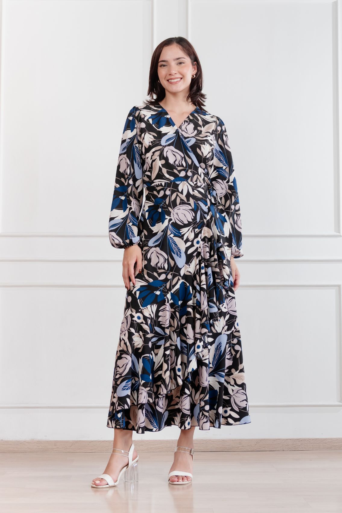 Maxivestido envolvente Valentina