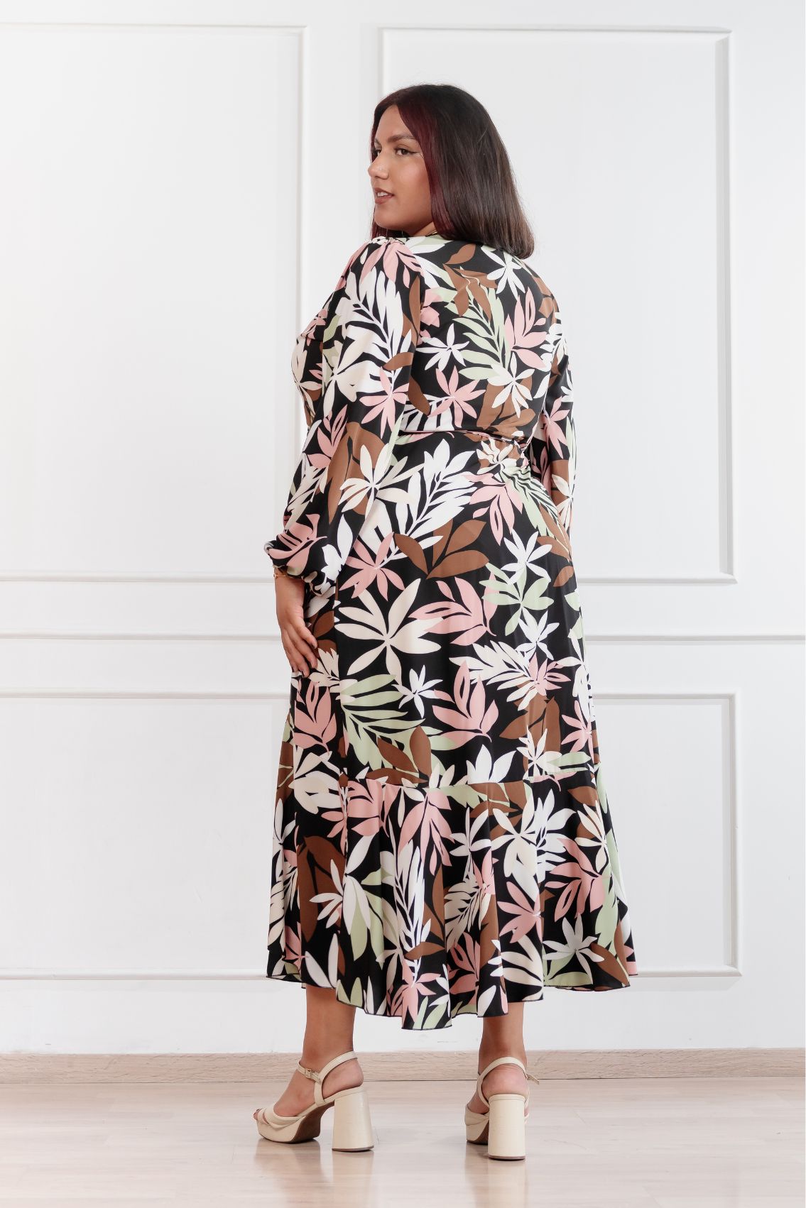 Maxivestido envolvente Valentina hojas