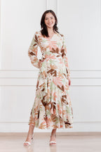 Maxivestido envolvente Valentina hojas