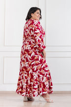 Maxivestido envolvente Valentina hojas