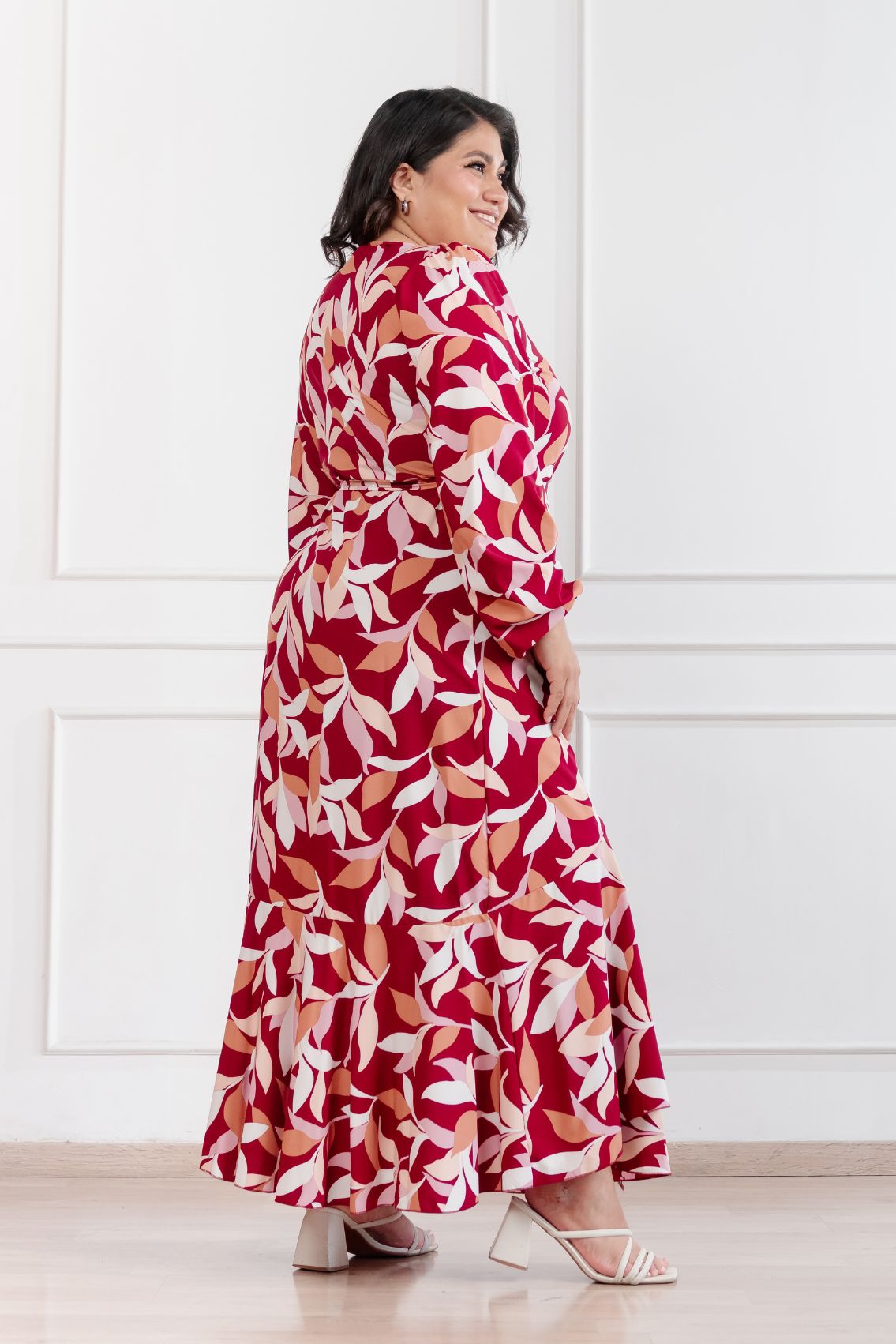 Maxivestido envolvente Valentina hojas