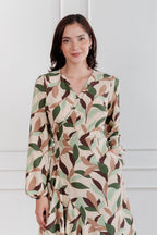 Maxivestido envolvente Valentina hojas