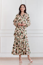 Maxivestido envolvente Valentina hojas