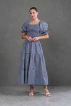 Vestido largo de cuadros Vichy Gabriela