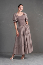 Vestido largo de cuadros Vichy Gabriela
