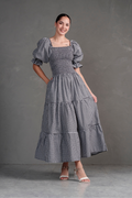 Vestido largo de cuadros Vichy Gabriela