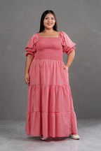Vestido largo de cuadros Vichy Gabriela