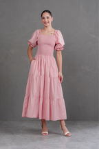 Vestido largo de cuadros Vichy Gabriela