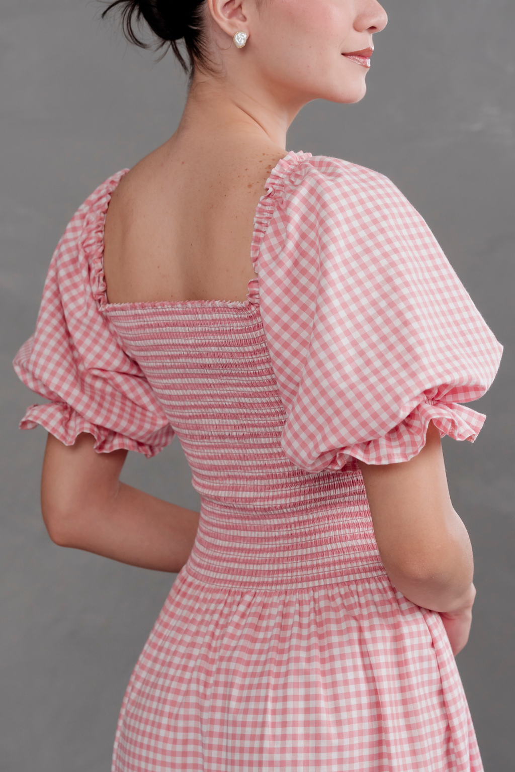 Vestido largo de cuadros Vichy Gabriela