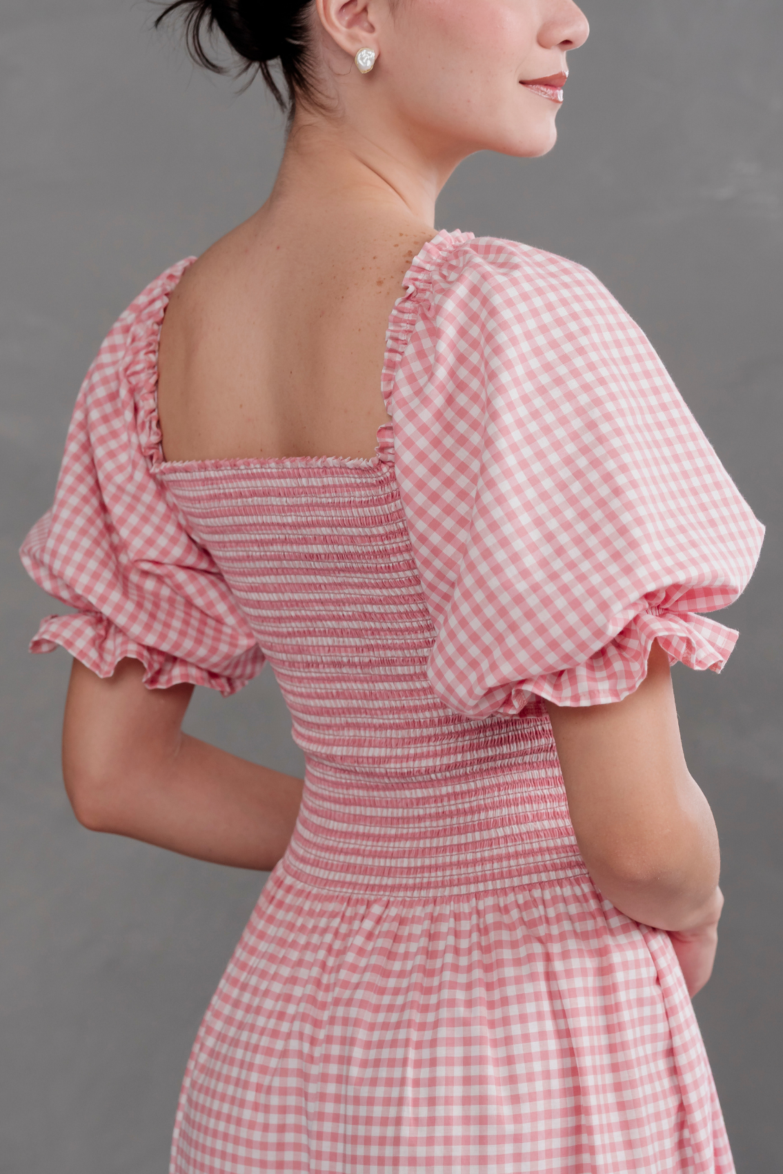 Vestido largo de cuadros Vichy Gabriela
