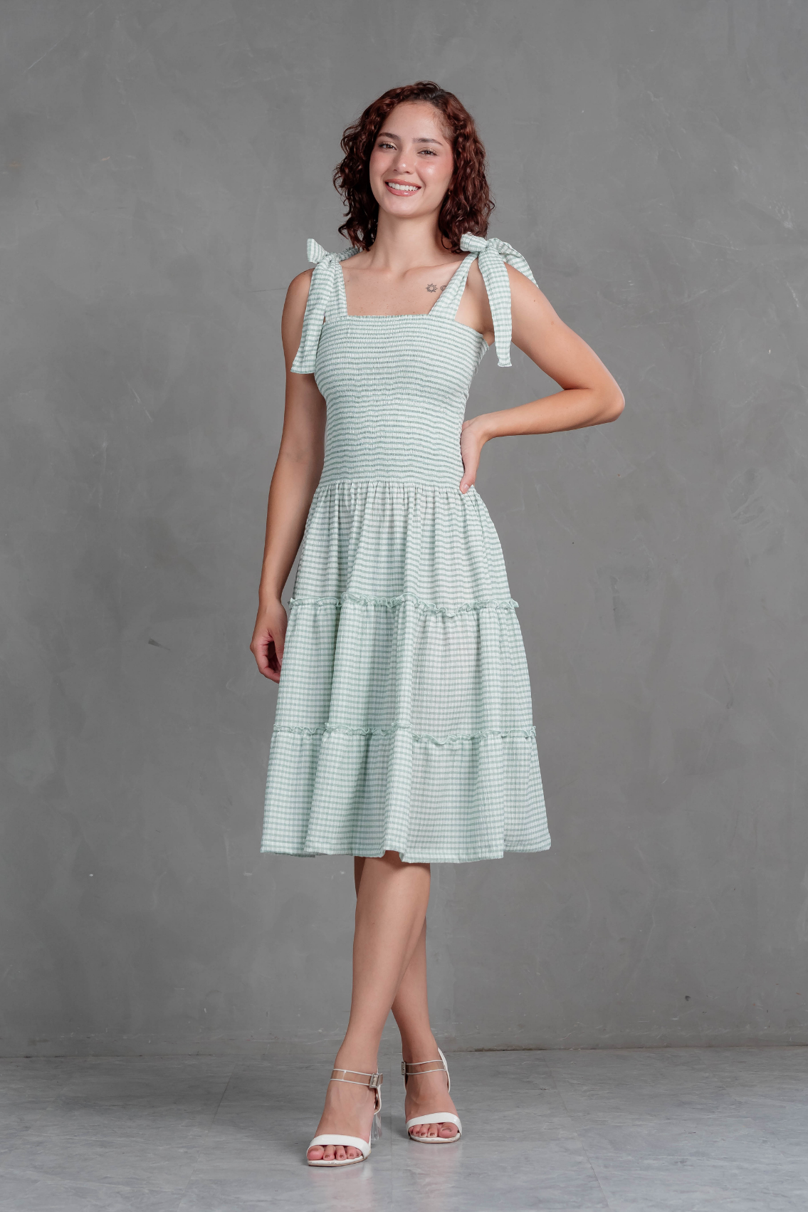 Vestido Vichy con Lazos Briella