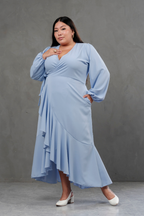 Vestido Envolvente manga larga rosado