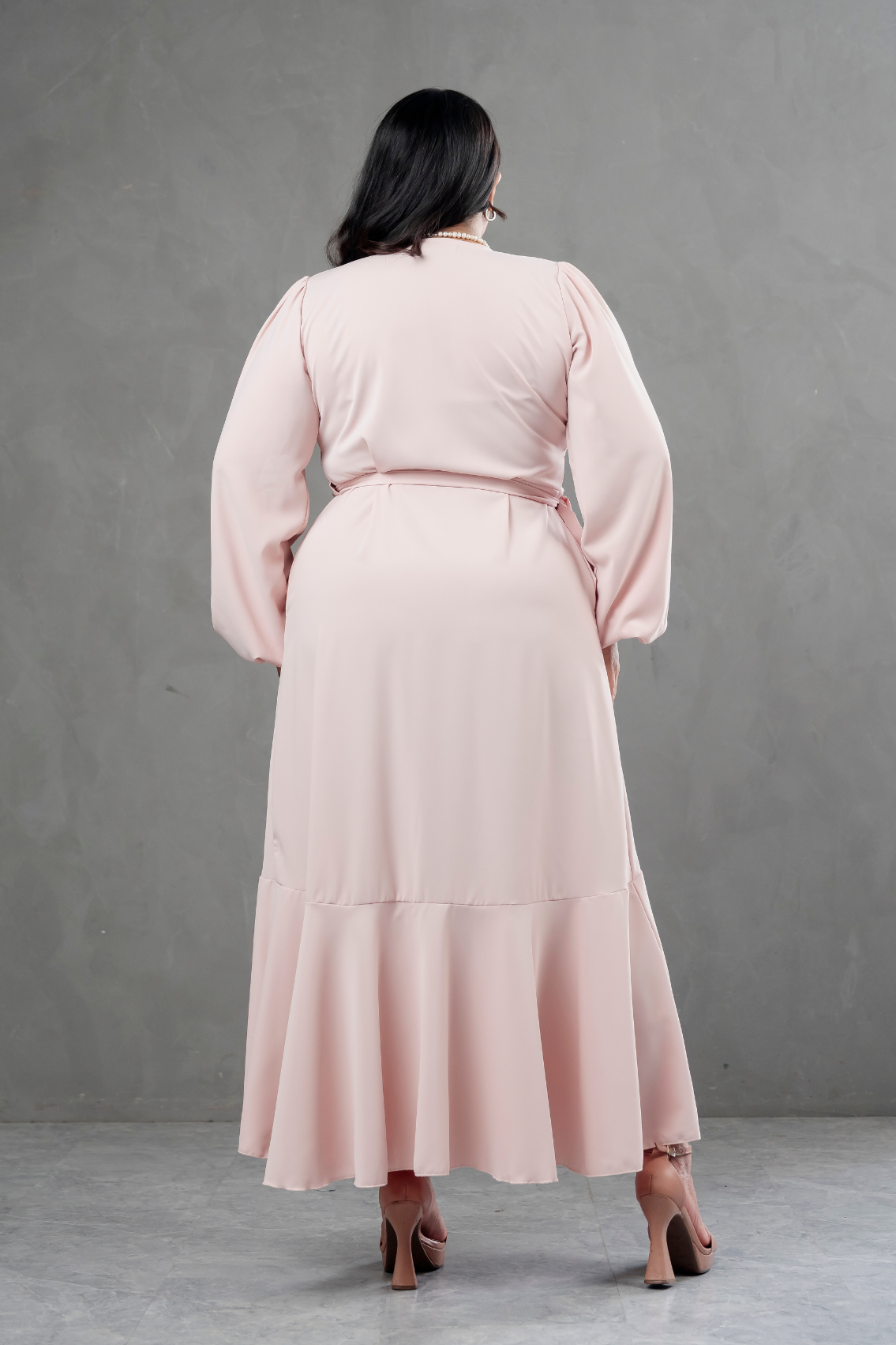 Vestido Envolvente manga larga rosado