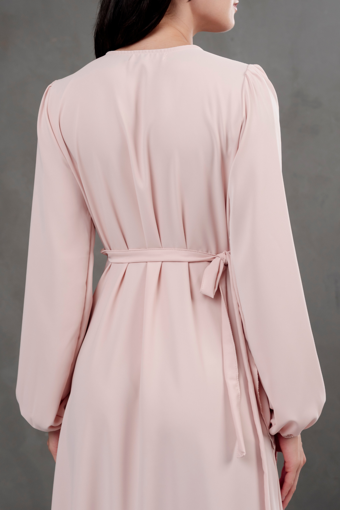 Vestido Envolvente manga larga rosado