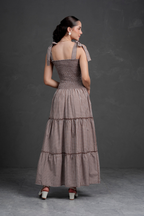 Vestido largo de cuadros Vichy Briella