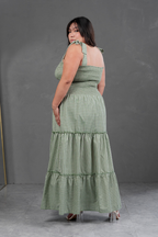 Vestido largo de cuadros Vichy Briella