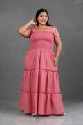 Vestido largo de cuadros Vichy Briella