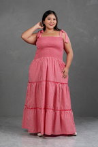 Vestido largo de cuadros Vichy Briella