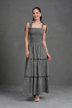 Vestido largo de cuadros Vichy Briella