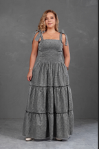 Vestido largo de cuadros Vichy Briella
