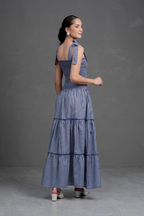 Vestido largo de cuadros Vichy Briella
