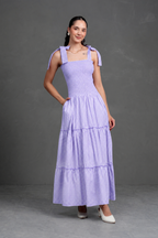 Vestido largo de cuadros Vichy Briella