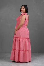 Vestido largo de cuadros Vichy Briella